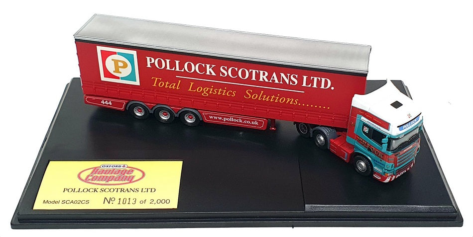 Oxford Diecast 1/76 Scale SCA02CS - Scania Truck & Trailer - Pollock (Scotrans)