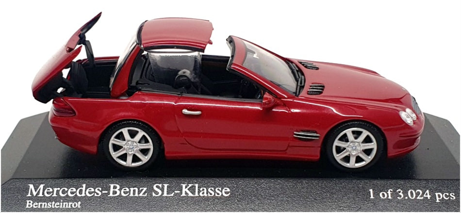 Minichamps 1/43 Scale 400 032031 - 2001 Mercedes Benz SL - Met Red