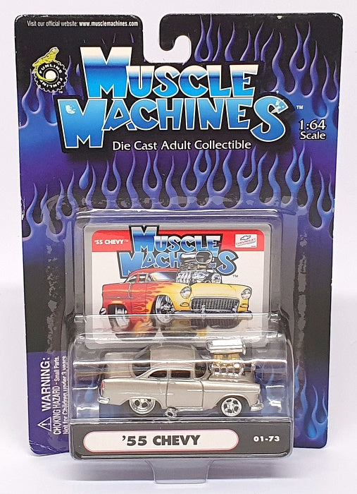 Muscle Machines 1/64 Scale 71161 01-73 - 1955 Chevrolet Chevy - Champagne