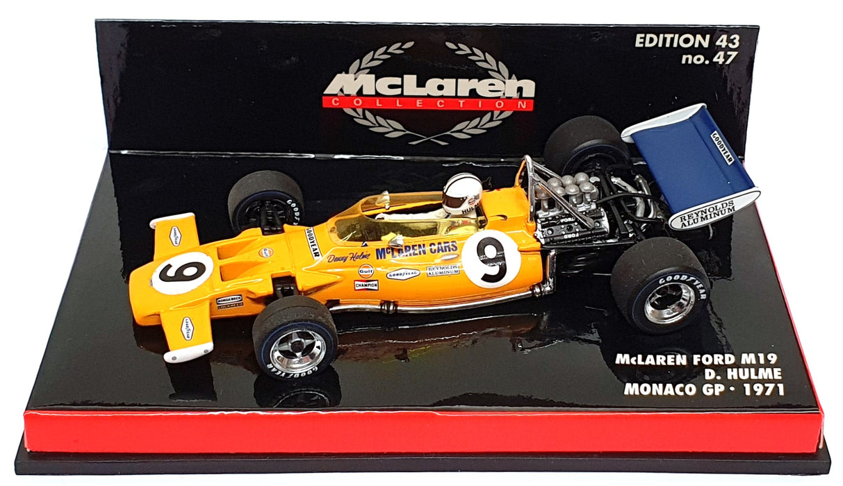 Minichamps 1/43 Scale 530 714309 - F1 McLaren Ford M19 Monaco GP 1971 D. Hulme