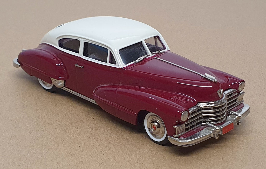 Brooklin Models 1/43 Scale BRK105 - 1947 Cadillac S62 Club Coupe - Maroon/Cream