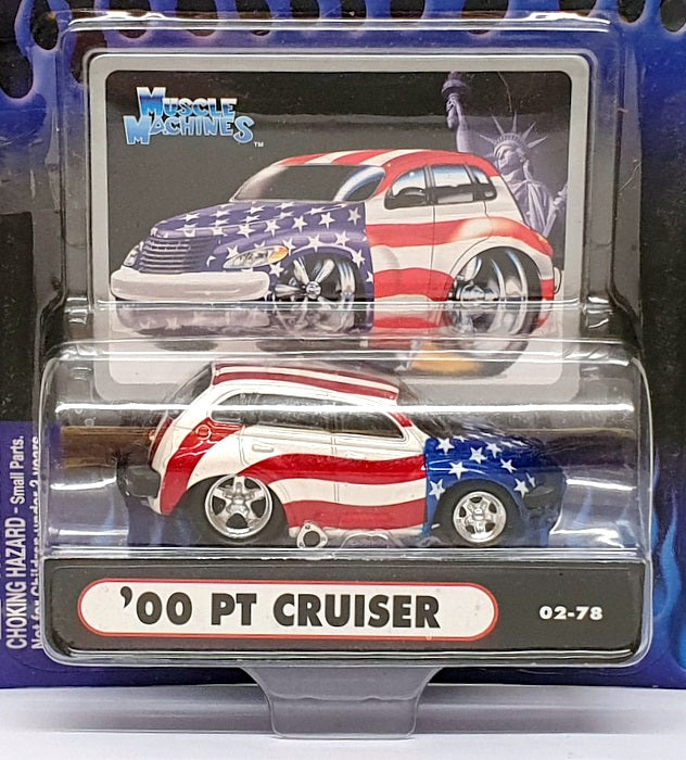 Muscle Machines 1/64 Scale 71161 02-78 2000 Chrysler PT Cruiser Stars & Stripes