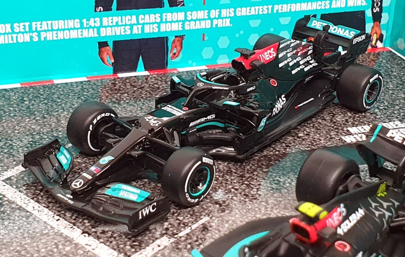 Burago 1/43 Scale 18-38093 - F1 Mercedes AMG 4pc Set W10, W12, W13, W15 Hamilton