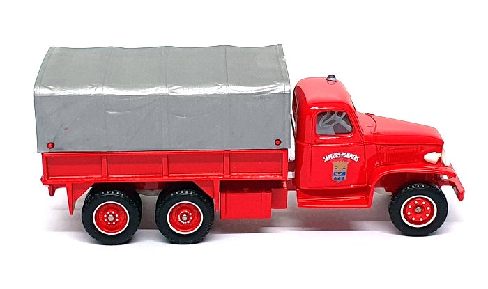Solido 1/50 Scale Diecast 3121 - GMC Bache Fire Truck - Red/Grey