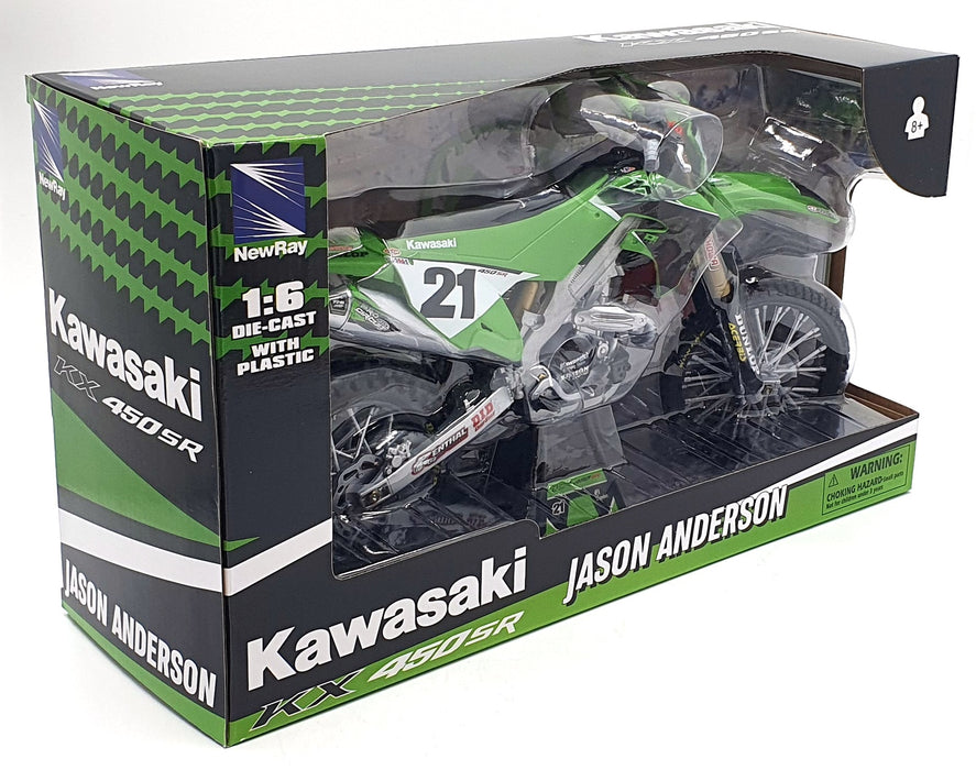 NewRay 1/6 Scale 49733 - Kawasaki KX 450 SR Motorbike #21 Jason Anderson