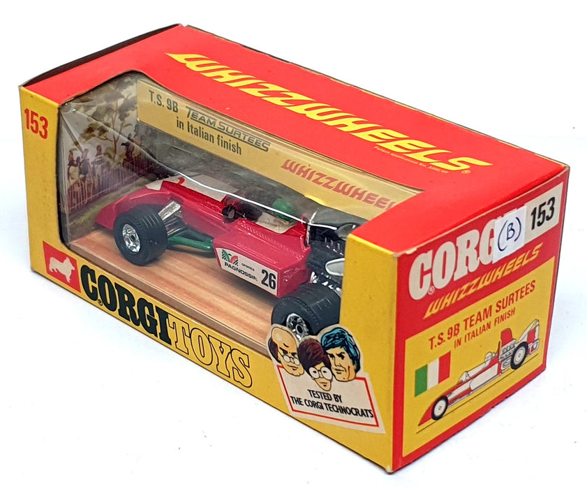 Corgi Toys 1/36 Scale Original 153 - (B) F1 Surtees T.S.9B Italian Finish - Red