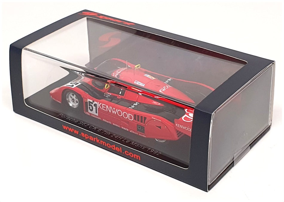 Spark Model 1/43 Scale S9891 - Porsche 962 CK 6 7th 24h Le Mans 1992 - Red/Black