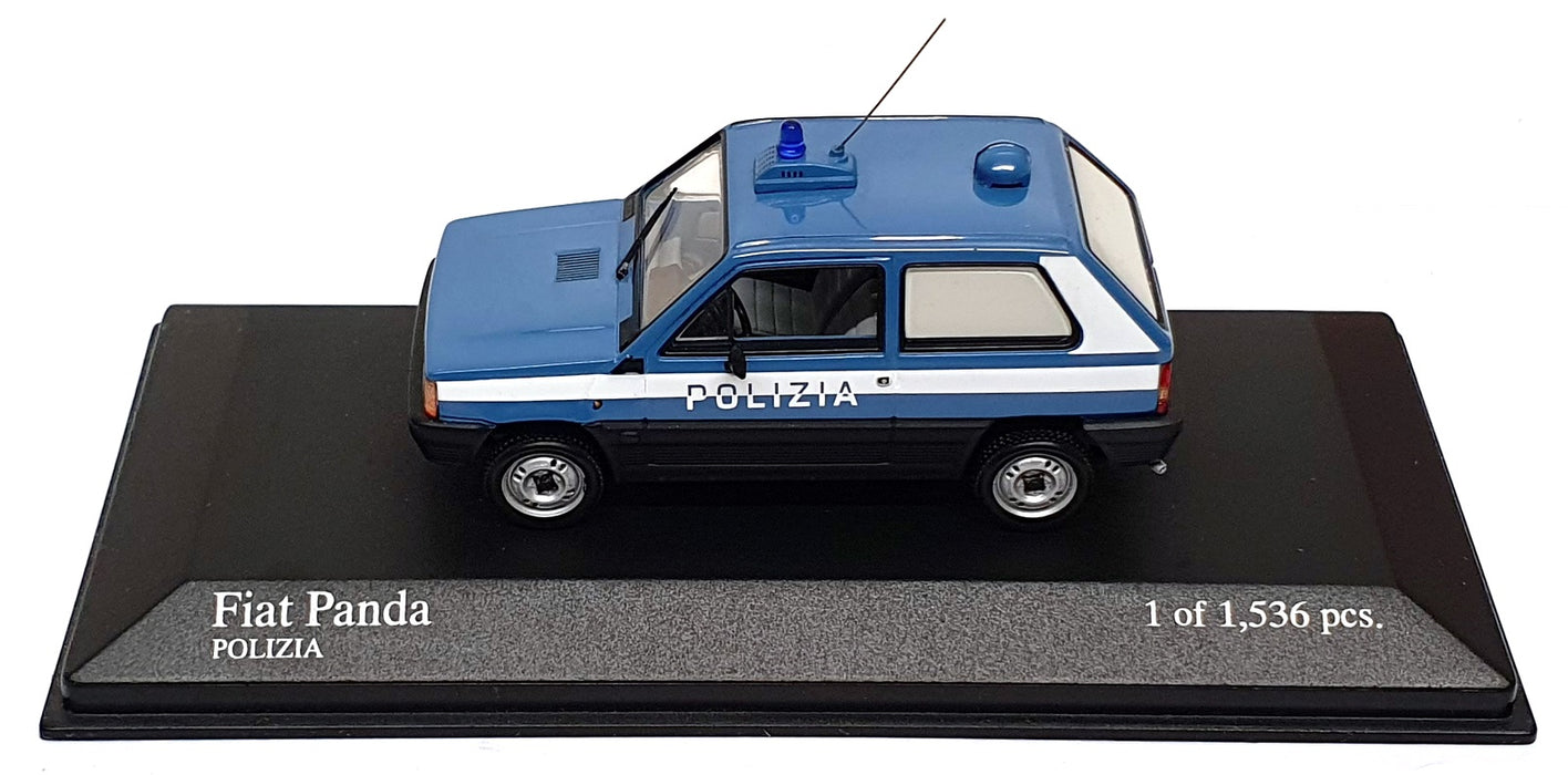 Minichamps 1/43 Scale 400 121490 - 1980 Fiat Panda Polizia Police - Blue