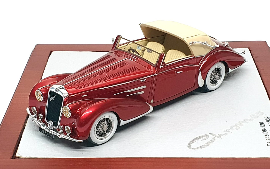 Chromes 1/43 Scale Chro015 - 1939 Delage D8-120 Saoutchik Cabrio - Met. Red