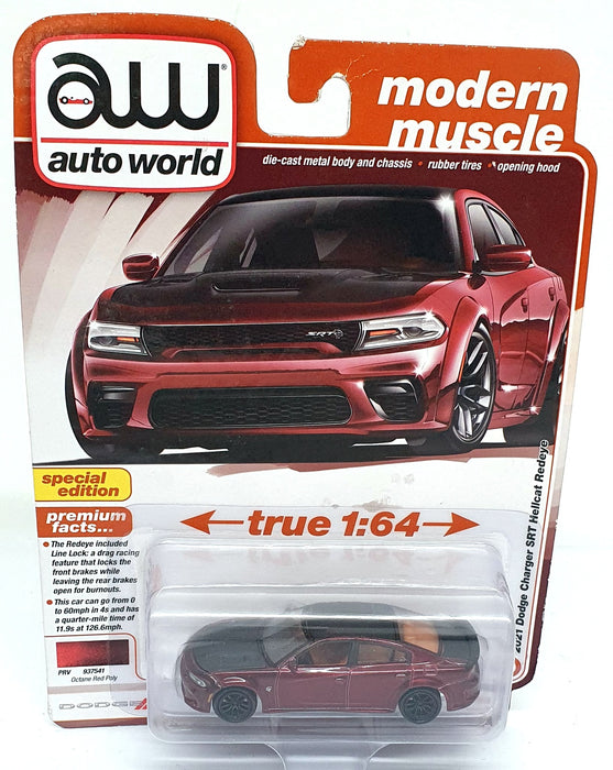 Auto World 1/64 Scale AWSP172/24B - 2021 Dodge Charger SRT Hellcat Redeye Maroon