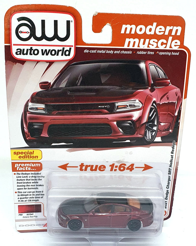 Auto World 1/64 Scale AWSP172/24B - 2021 Dodge Charger SRT Hellcat Redeye Maroon