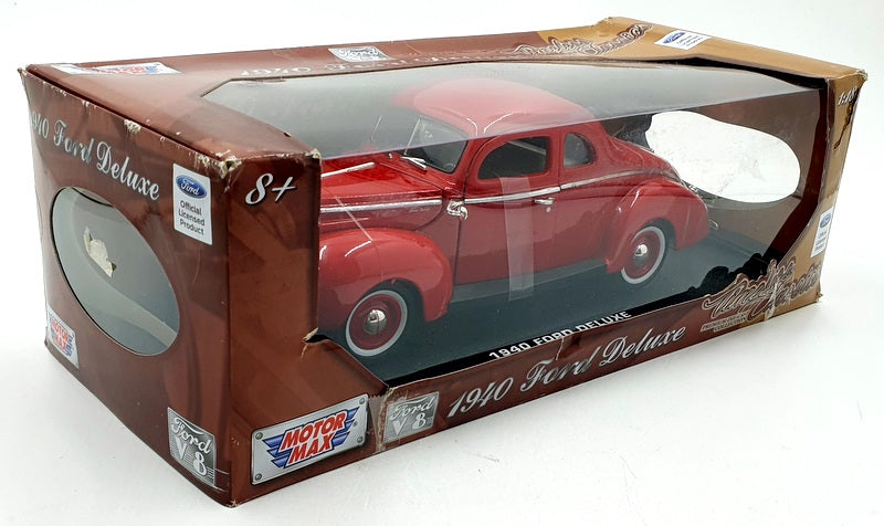 Motor Max 1/18 Scale Diecast 73100TC - 1940 Ford Deluxe - Red