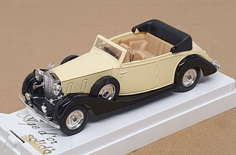 Solido 1/43 Scale Diecast 4077 - Rolls Royce Cabriolet - Cream/Black