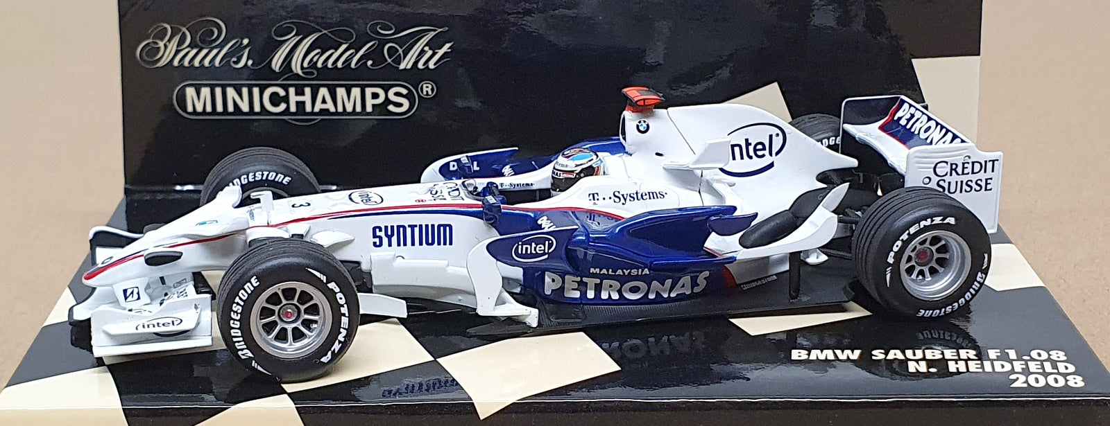 Minichamps 1/43 Scale 400 080003 - F1 BMW Sauber F1.08 N. Heidfeld 2008