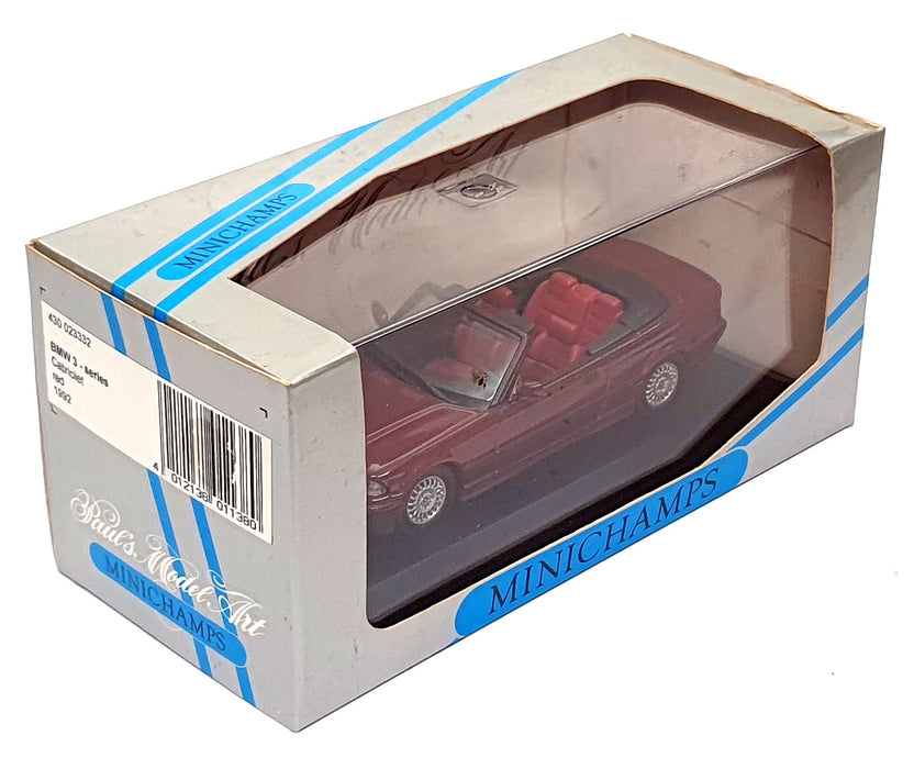 Minichamps 1/43 Scale 430 023332 - 1992 BMW 3 Series Cabriolet - Red