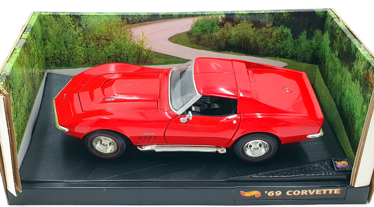 Hot Wheels 1/18 Scale Diecast 21355 Chevrolet Corvette C3 1969 427 Red