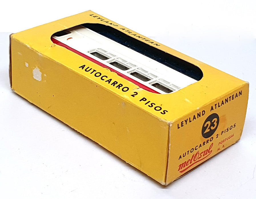 Metosul 12cm Long 23 - Leyland Atlantean Autocarro 2 Pisos Bus - Blue/White/Red