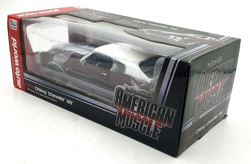 Auto World 1/18 Scale Diecast AMM1011 - 1970 Chevy Chevelle SS Maroon White