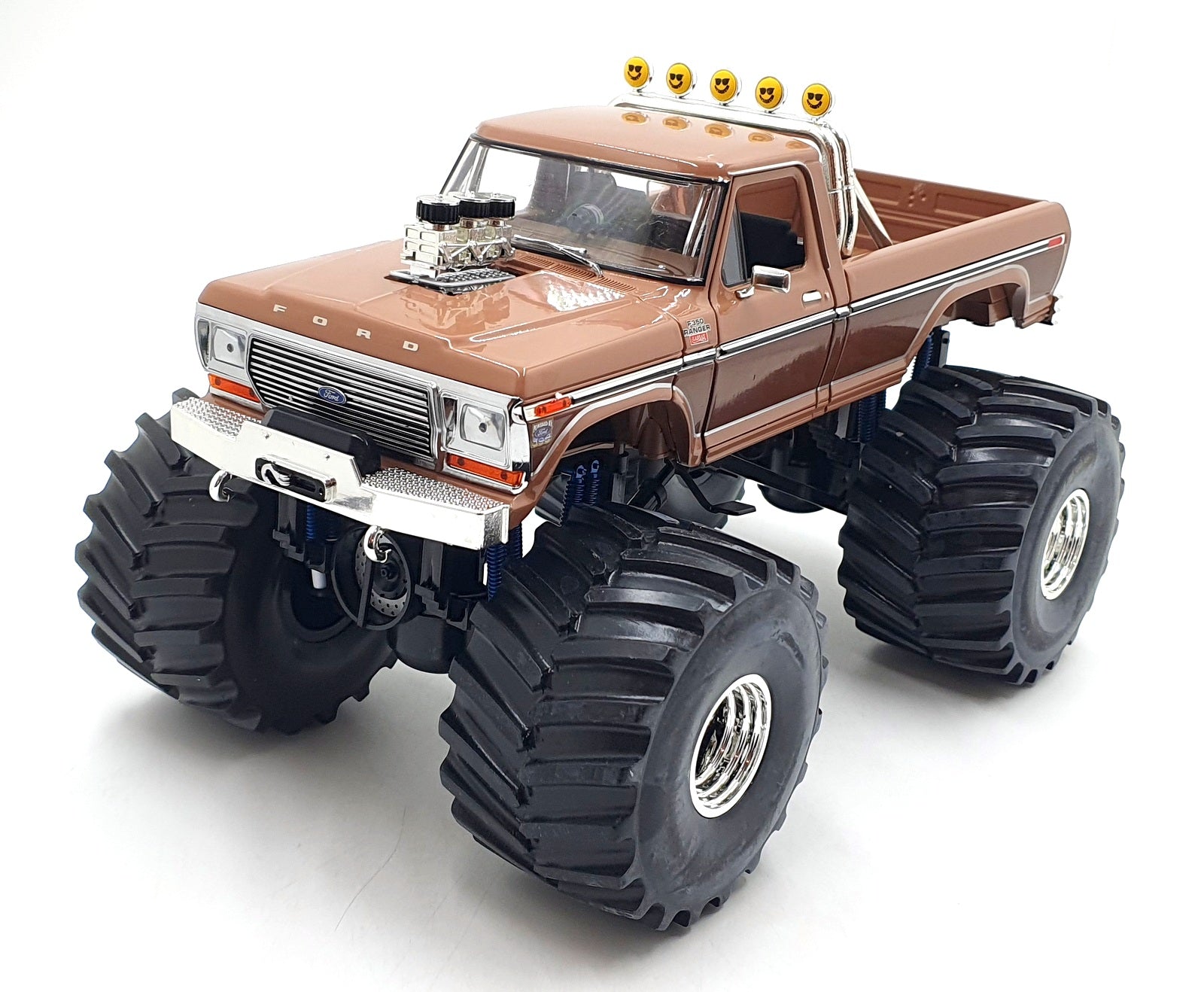 Greenlight 1/18 Scale 13557 BFT Ford F-350 Monster Truck Two-Tone Brown