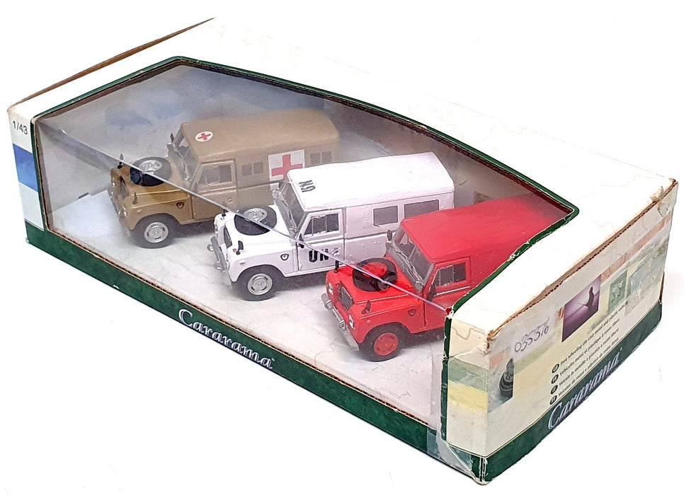 Cararama 1/43 Scale 035376 - 3x Land Rover Set UN Ambulance Fire