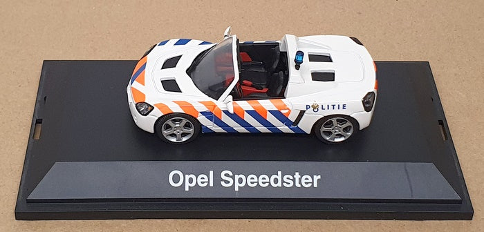Schuco 1/43 Scale SC291 - Opel Speedster Politie - White/Orange/Blue