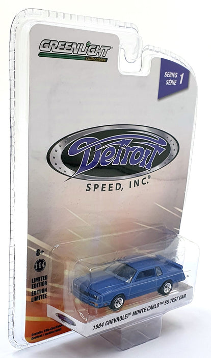 Greenlight 1/64 Scale 39040-B - 1984 Chevrolet Monte Carlo SS Test Car Met. Blue