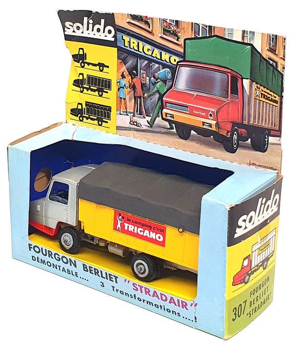 Solido 1/50 Scale 307 - Berliet Fourgon Stradair Trigano Truck - Silver/Yellow