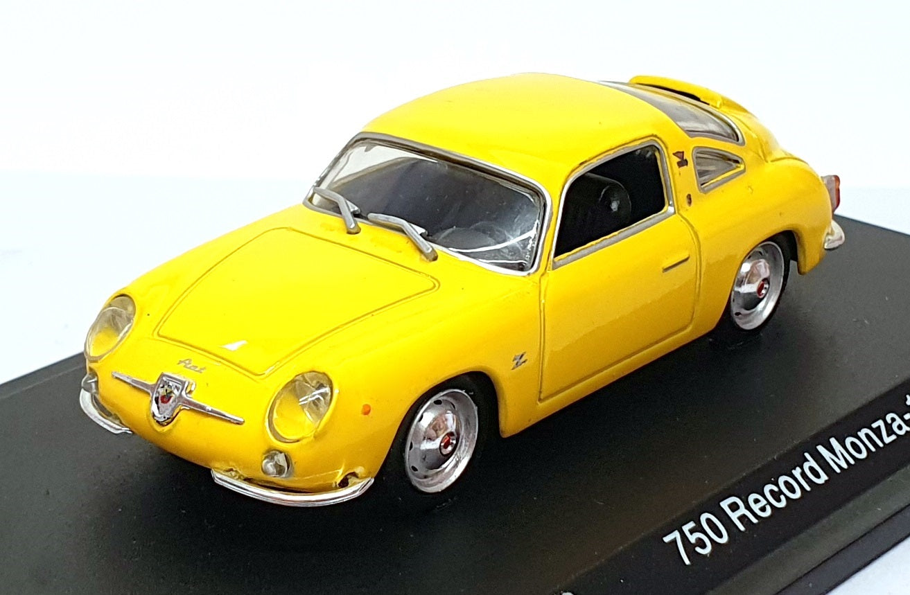 Altaya 1/43 Scale 4326Y - 1958 Fiat Abarth 750 Record Monza - Yellow