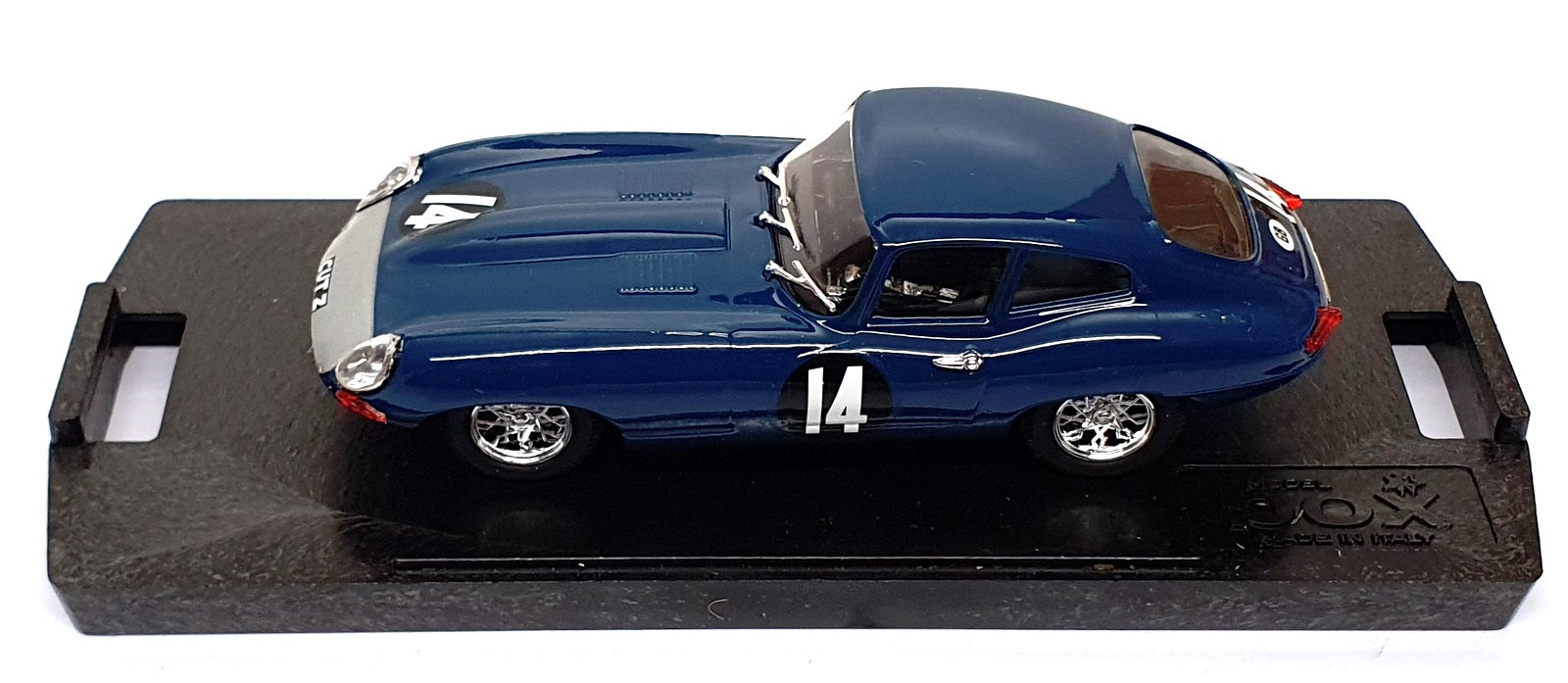 Box Model 1/43 Scale 8443 - 1962 Jaguar E Coupe #14 Tourist Trophy 1962 - Blue
