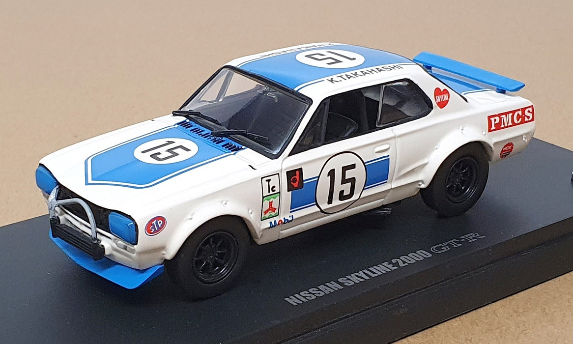 Kyosho 1/43 Scale 03022B - Nissan Skyline 2000GTR Racing #15 - Blue/White