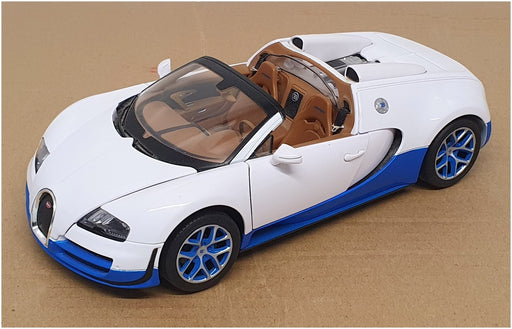 Rastar 1/18 Scale 10124E - Bugatti Veyron Grand Sport Vitesse - White/Blue