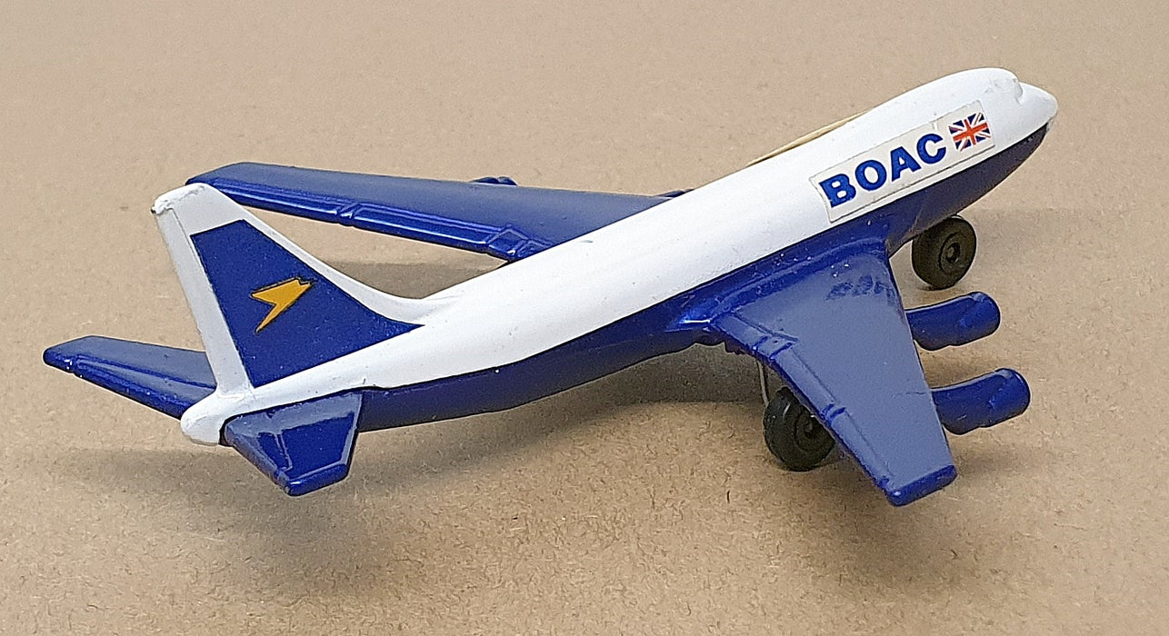 Matchbox 11cm Long Diecast SP-10 - Boeing 747 Aircraft BOAC - White/Blue