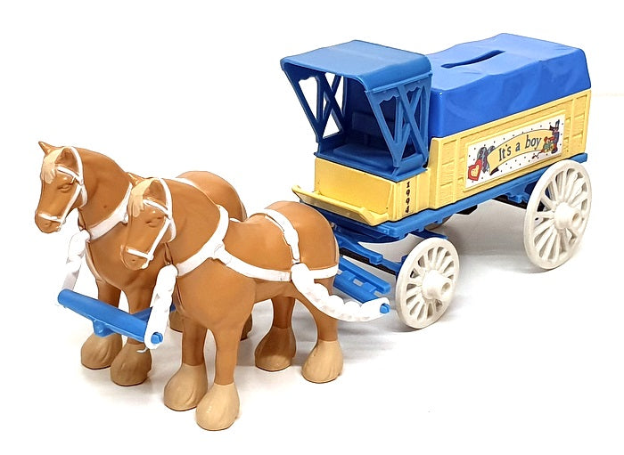 Ertl Appx 22cm Long B247 Coach & Horses Baby's First Bank It's A Boy Blue/Yellow