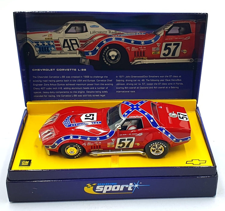Scalextric 1/32 Scale Slot Car C2502A - Chevrolet Corvette L-88 #57 - Red