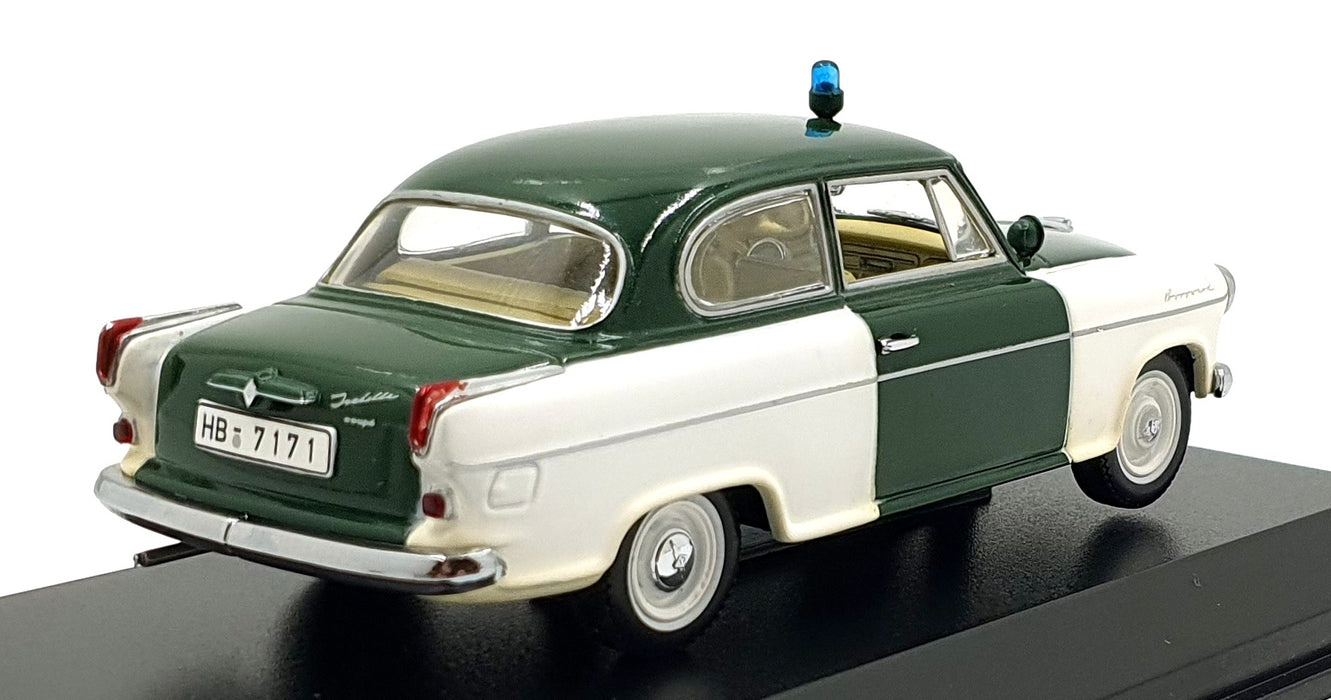 Norev 1/43 Scale 820030 - Borgward Isabella Police Car - White/Green