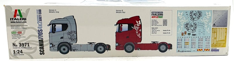 Italeri 1/24 Scale Unassembled Kit 3971 - Scania 770S 4x2 Normal Roof Grey Cab