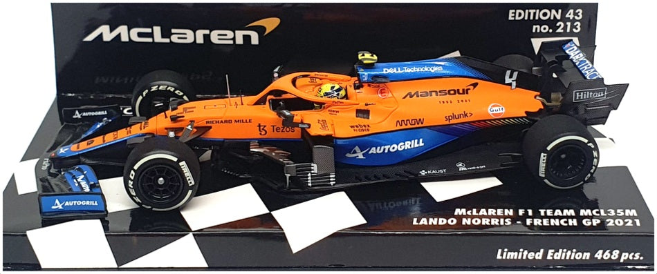 Minichamps 1/43 Scale 537 215104 - F1 McLaren MCL35M French GP 2021 Norris