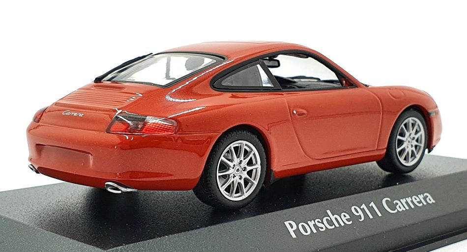Maxichamps 1/43 Scale 940 061021 - 2001 Porsche 911 Carrera - Met Red Orange