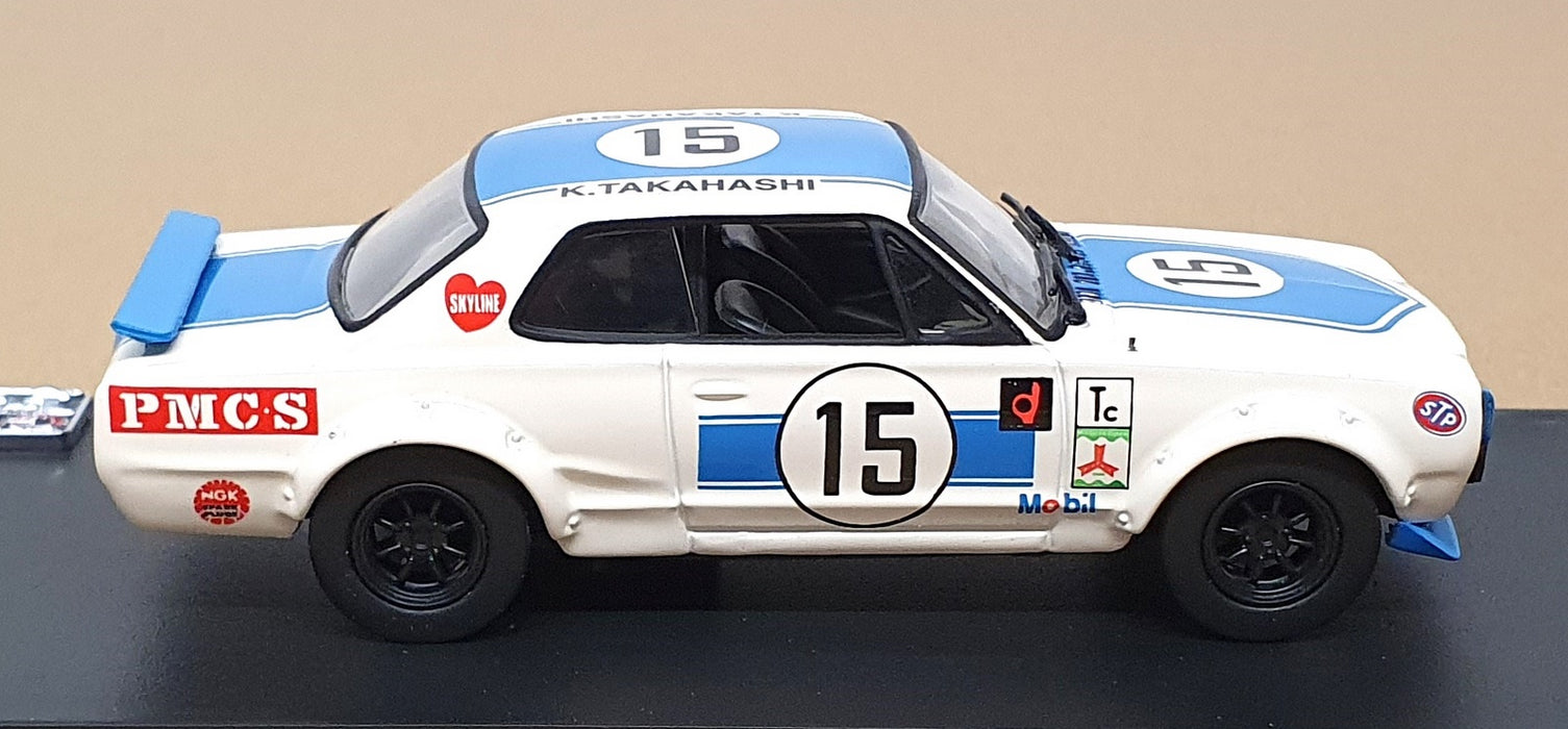 Kyosho 1/43 Scale 03022B - Nissan Skyline 2000GTR Racing #15 - Blue/White