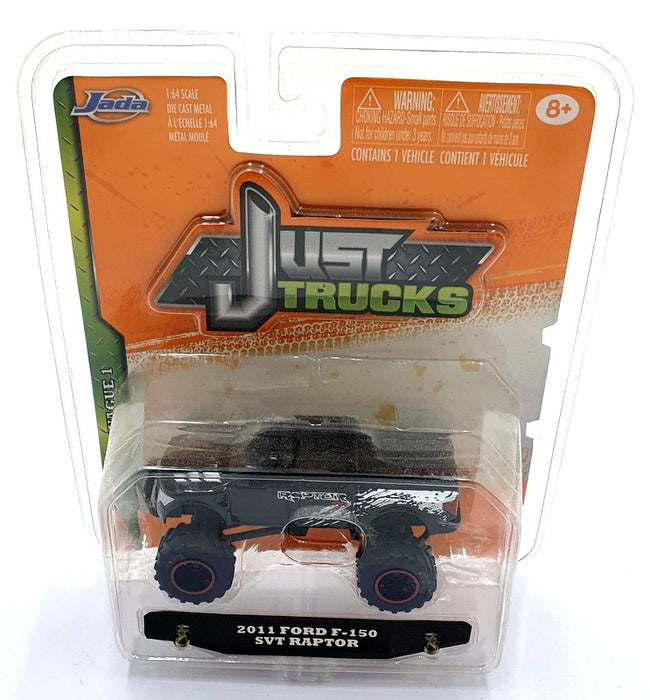 Jada Just Trucks 1/64 Scale 14020B 2011 Ford F-150 SVT Raptor Orange Box - Black