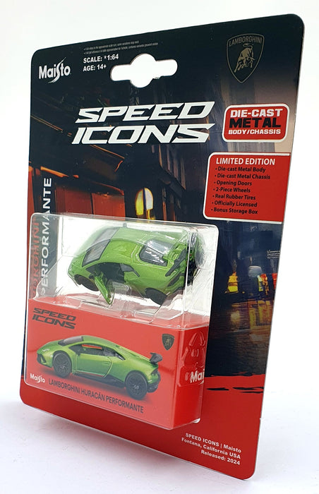 Maisto 1/64 Scale 15700 Speed Icons Lamborghini Huracan Performante Met. Green