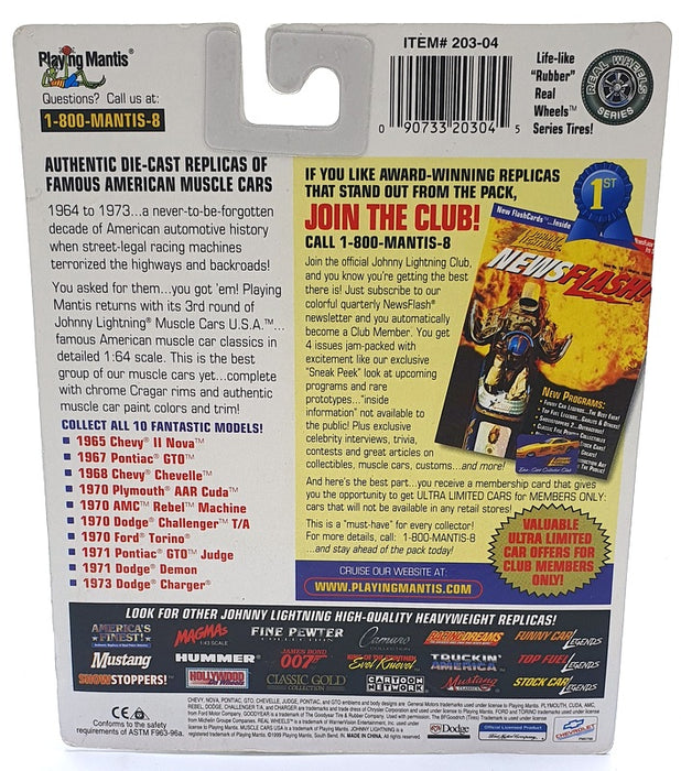 Johnny Lightning 1/64 Scale 230-04 Dragsters USA '70 AMC Rebel Machine #35 White