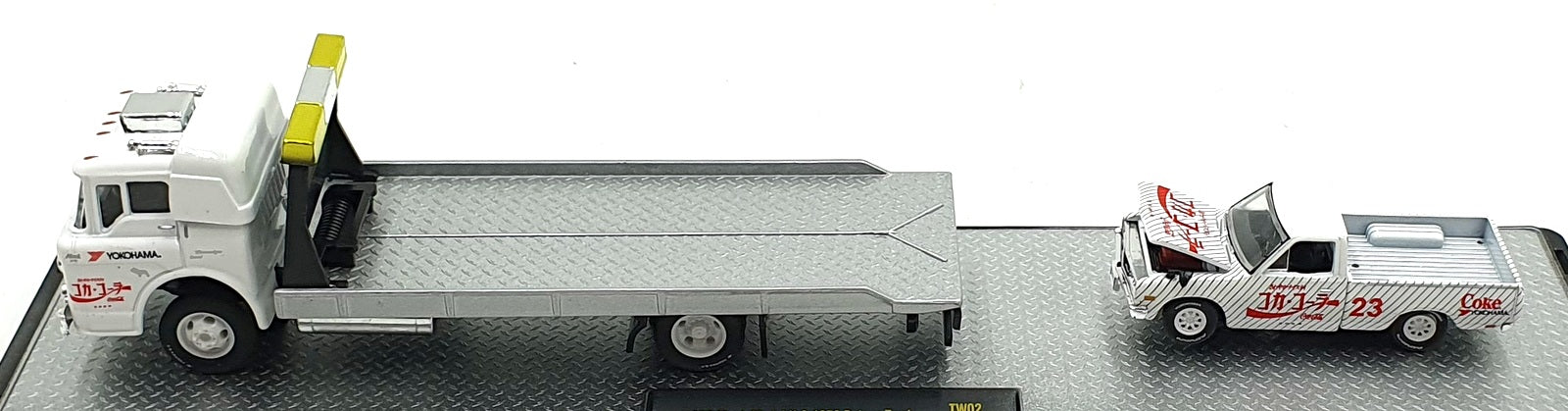 Castline M2 Machines 1/64 Scale TW02 - 1957 Mack Model N & 1978 Datsun Truck