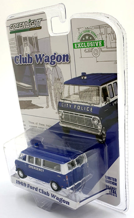 Greenlight 1/64 Scale 30209 - 1969 Ford Club Wagon - Blue