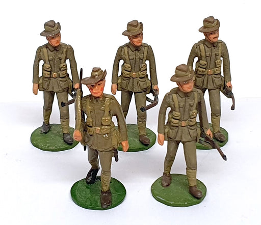 D.B. Figurines 60mm Tall Metal Soldiers 618 - Australian Infantry (5)