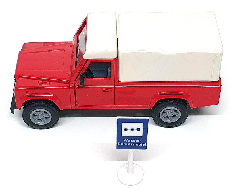 Siku 1/32 Scale 2561 - Land Rover Defender Pick-Up Truck - Red/White
