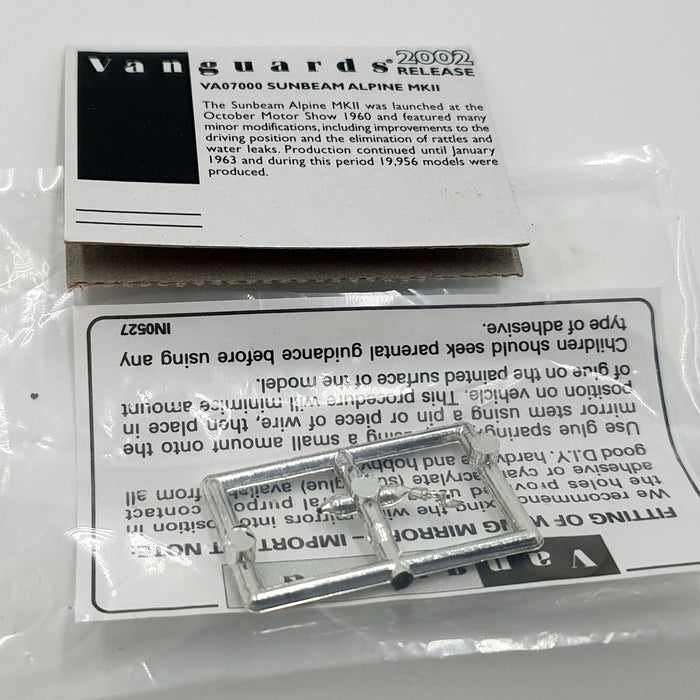 Vanguards 1/43 Scale Diecast VA07000 - Sunbeam Alpine MK2 - Carnival red