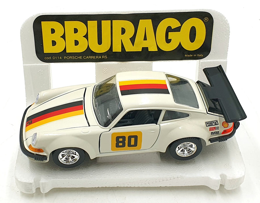 Burago 1/24 Scale Diecast 0114 - Porsche Carrera RS #80 - White