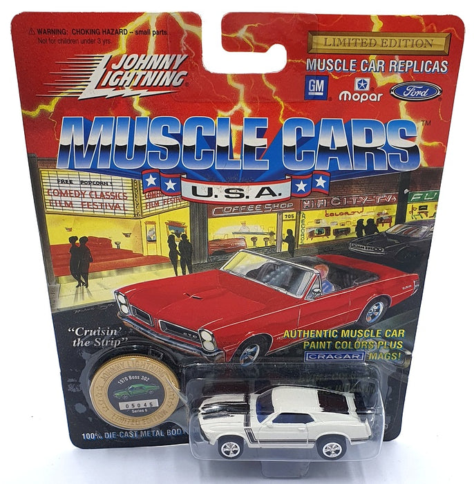Johnny Lightning 1/64 Scale 200-160 - Muscle Cars 1970 Mustang Boss 302 - White