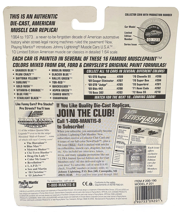 Johnny Lightning 1/64 Scale 200-190 - Muscle Cars USA 1970 Plymouth Superbird